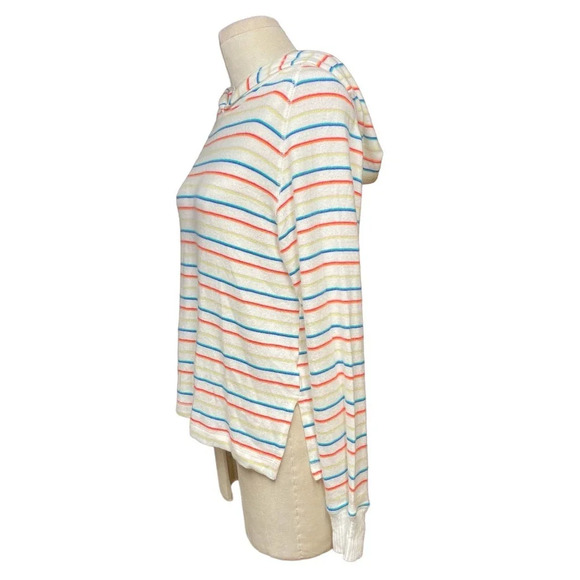 LNA Brushed Carly Striped Hoodie Sweater White Colorful‎ Size XS - Picture 8 of 13
